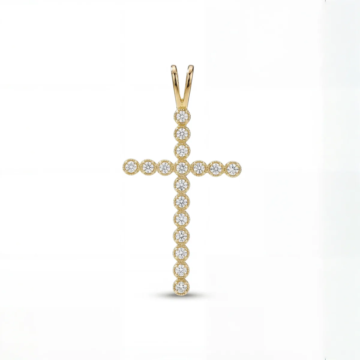 MARYAM - For Him Factory (Mass Production) Grace Light Diamond Cross 65153 in Yellow – Pendant