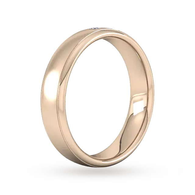 For Him 5mm Brilliant Cut Diamond Set Wedding Ring In 18 Carat Yellow Gold detail 2