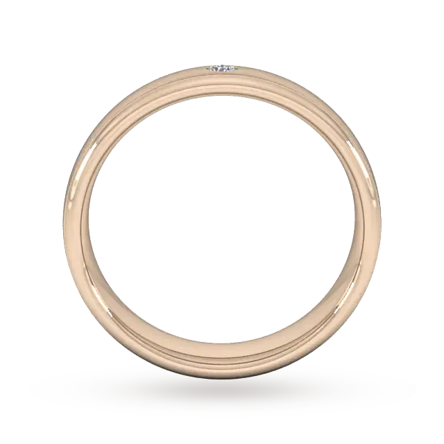 For Him 5mm Brilliant Cut Diamond Set Wedding Ring In 18 Carat Yellow Gold detail 3