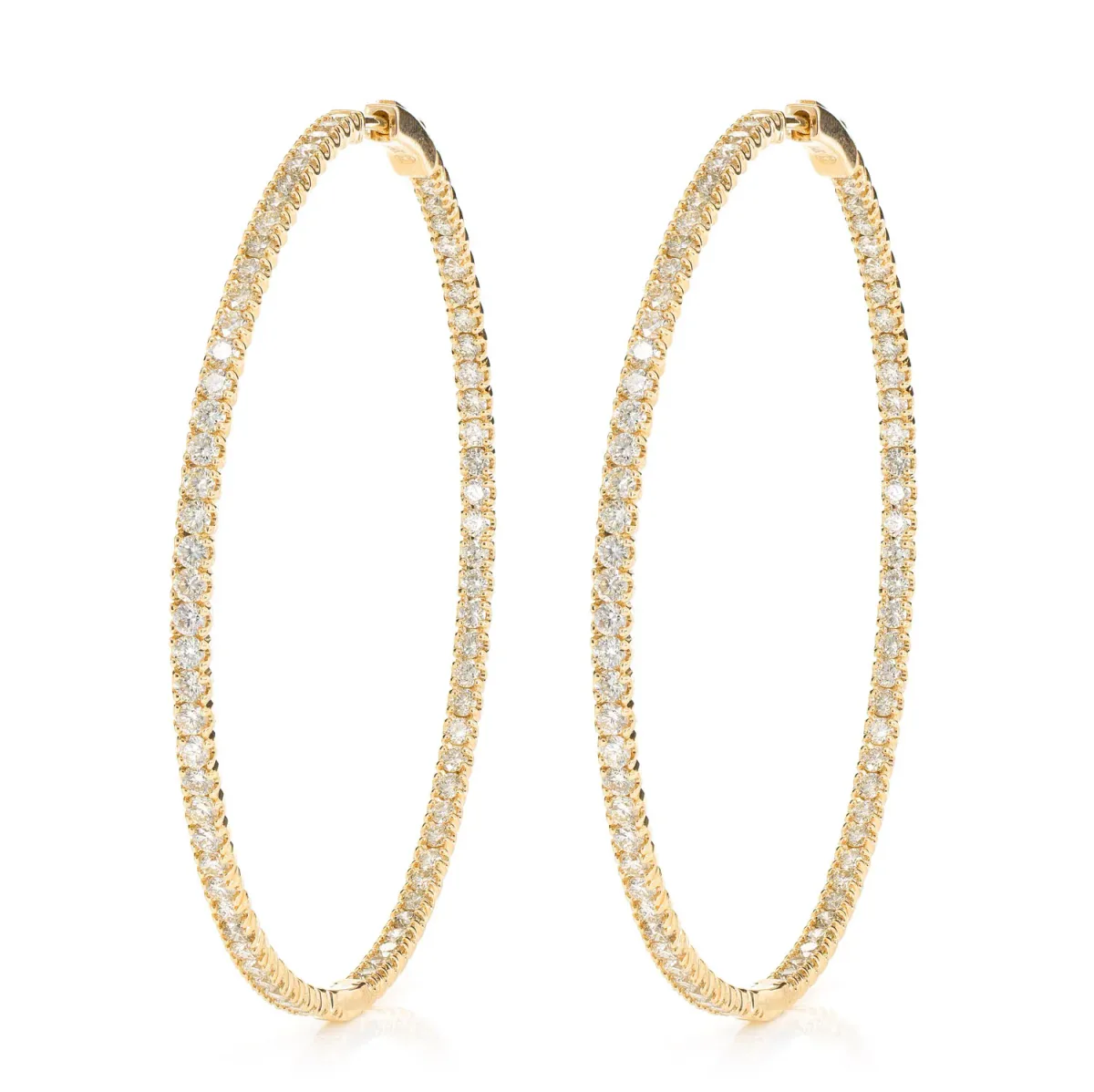 For Him Large Inside Outside Diamond Hoop Earrings in Rose Gold / Lab Grown Diamond – Earring