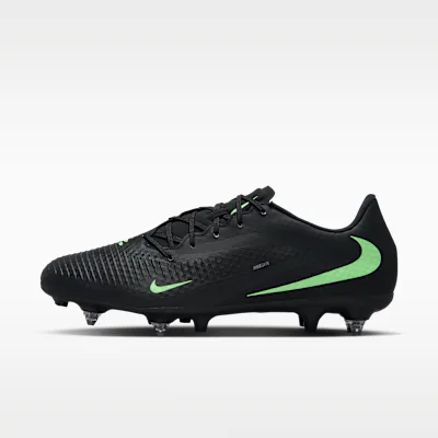 Nike Phantom 6 Low Academy Soft-Ground Football Boot - Black/Black/Illusion Green