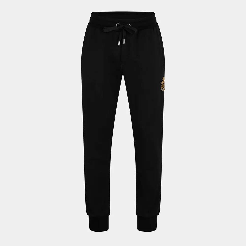 Dolce and Gabbana Men's Crest Closed Hem Fleece Joggers