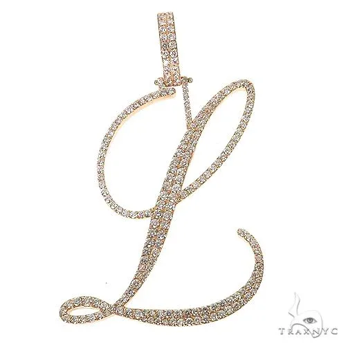 RINA - For Him CUSTOM 14K Gold Initial Diamond Pendant 67601 in Rose Gold – Pendant
