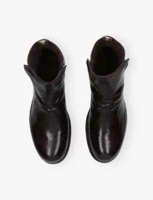 OFFICINE CREATIVE Bulla Side-Zip Leather Chelsea Boots - EUR 45 / 11 UK MEN in Dark Brown, additional product view 2