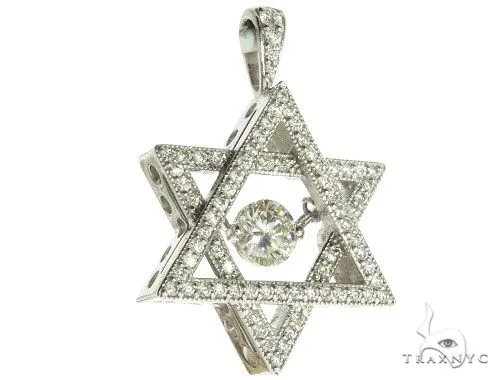 RINA - For Him CUSTOM 18K White Gold Prong Bezel Diamond Charming Pendant 63996 in Rose Gold – Pendant
