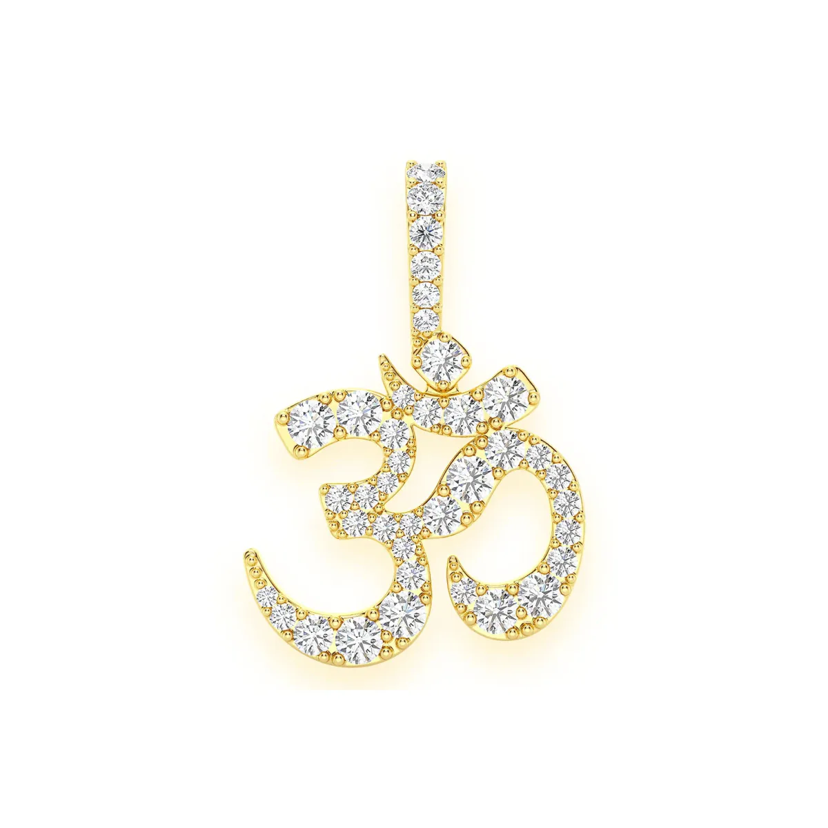 For Him Pranava Om Diamond Pendant in 0.66ctw / Yellow Gold / Natural Diamond – Pendant