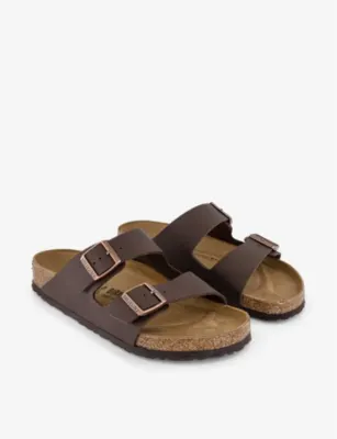 BIRKENSTOCK Arizona Two-Strap Vegan Leather Sandals - EUR 41 / 7 UK MEN in BROWN, additional product view 3