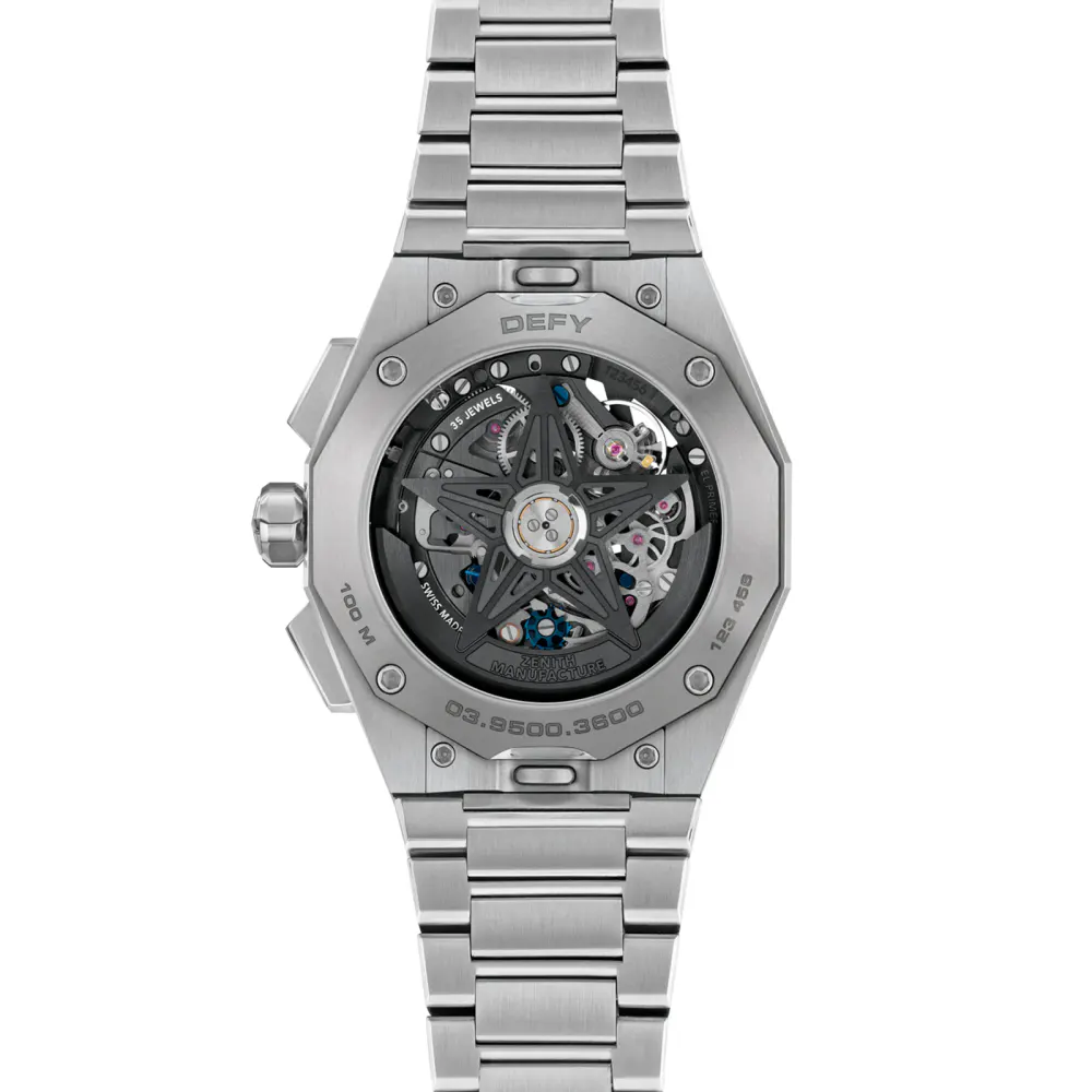 Zenith Defy Skyline Chronograph Skeleton 42mm Mens Watch Black Interchangeable Strap detail 2