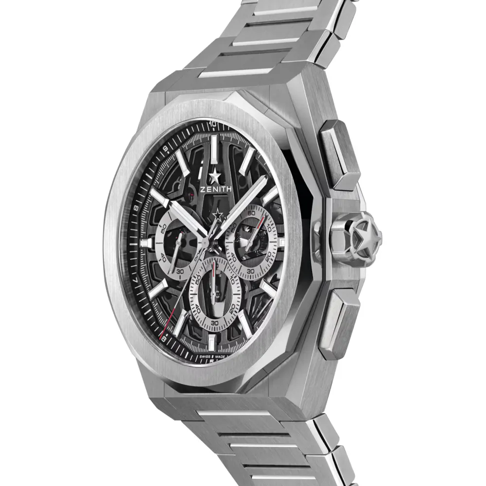 Zenith Defy Skyline Chronograph Skeleton 42mm Mens Watch Black Interchangeable Strap detail 3