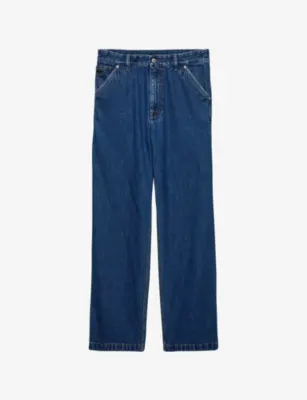 PRADA Triangle-Logo Light Denim Cargo Jeans