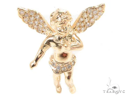 RINA - SUNNY 2 Small 14K Gold Diamond Angel Pendant 36691 in Rose Gold – Pendant