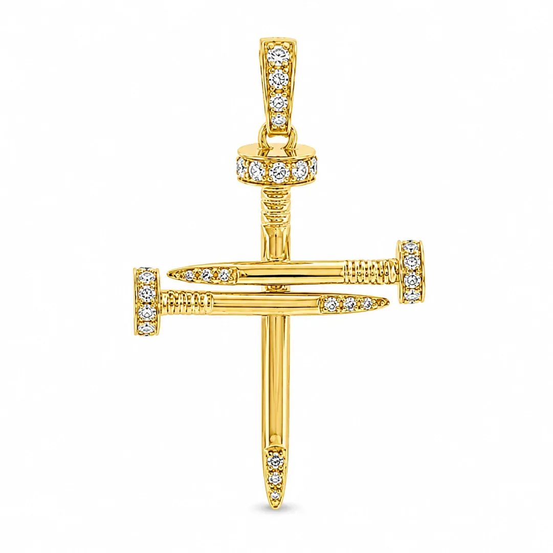 MARYAM - For Him FACTORY CONSCIOUS 14K Gold Diamond Nail Cross Pendant 71585 in Yellow Gold – Pendant