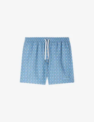SANDRO Drawstring Chain-Print Woven Swim Shorts