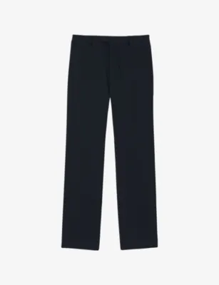 SANDRO Slim-Fit Straight-Leg Stretch-Wool Trousers