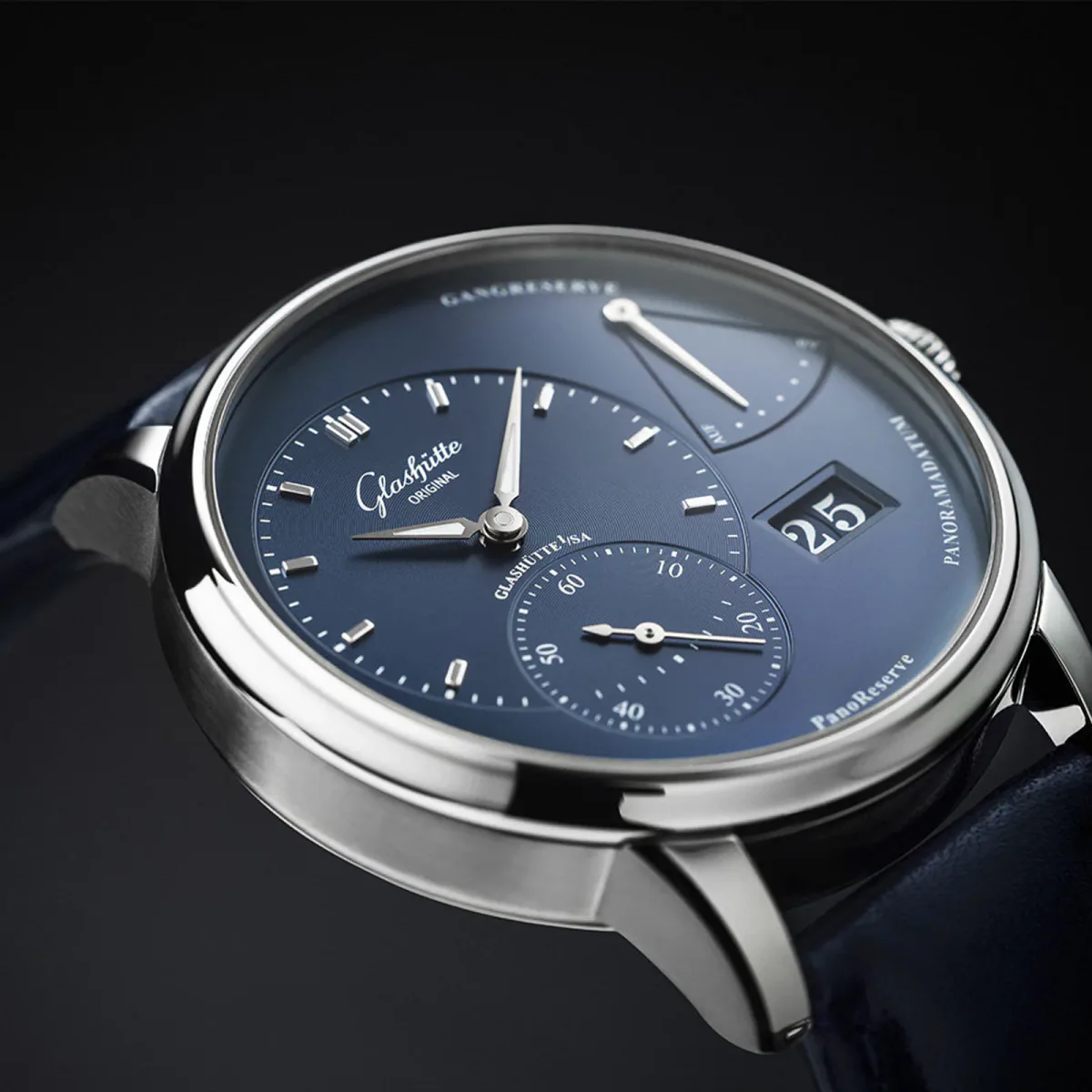 Glashutte Original PanoReserve Mens Watch in Blue, additional product view 3