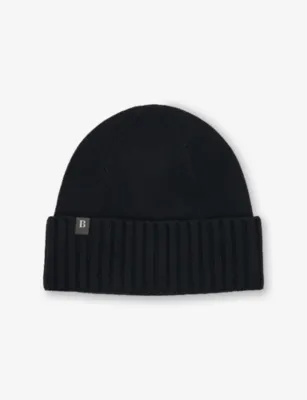 BOGGI MILANO Logo-Patch Wool-Blend Beanie Hat