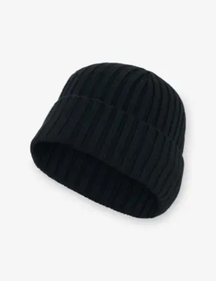 BOGGI MILANO Logo-Patch Wool-Blend Beanie Hat detail 2