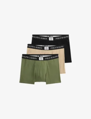 POLO RALPH LAUREN Classic Pack of Three Cotton-Blend Trunks