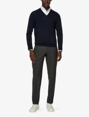 BOGGI MILANO V-neck Merino Wool Jumper detail 2