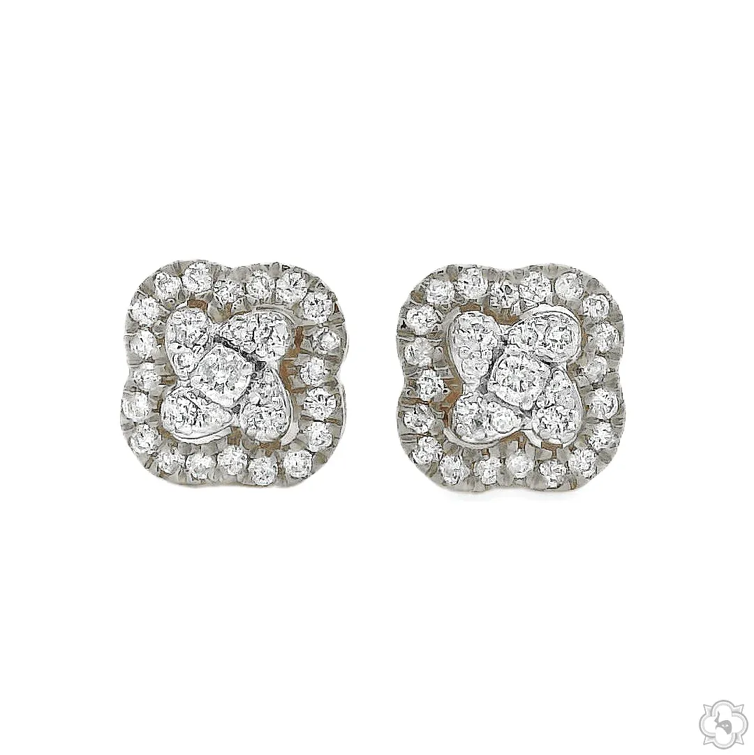 ANNA - LSM Clover Motif Diamond Earrings 70869 in White Gold – Earrings