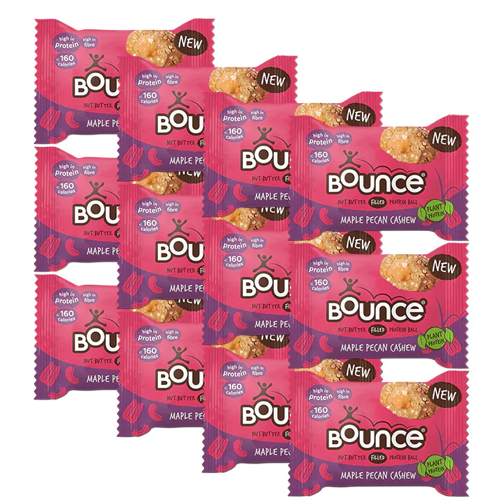 Bounce Cashew Butter Filled Maple & Pecan Plant Protein Ball 12x 35g