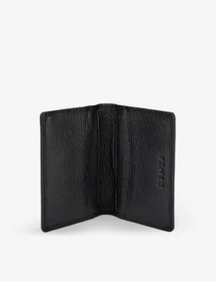 DENTS Pebble-grained leather billfold wallet detail 2