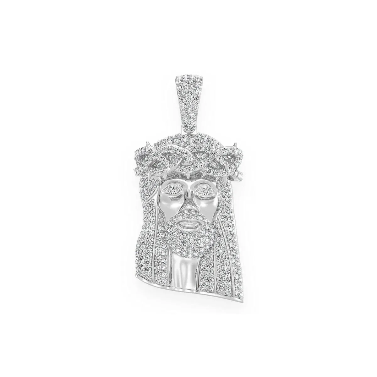 For Him Heritage Jesus Piece in 1.50ctw / White Gold / Natural Diamond – Pendant