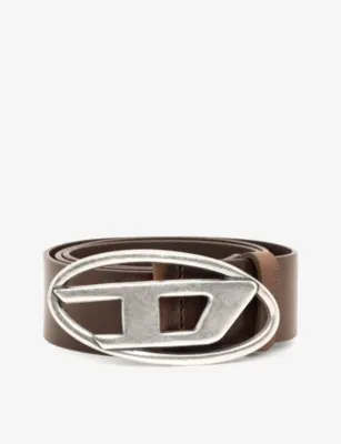 DIESEL B-1dr logo-buckle leather belt - 34