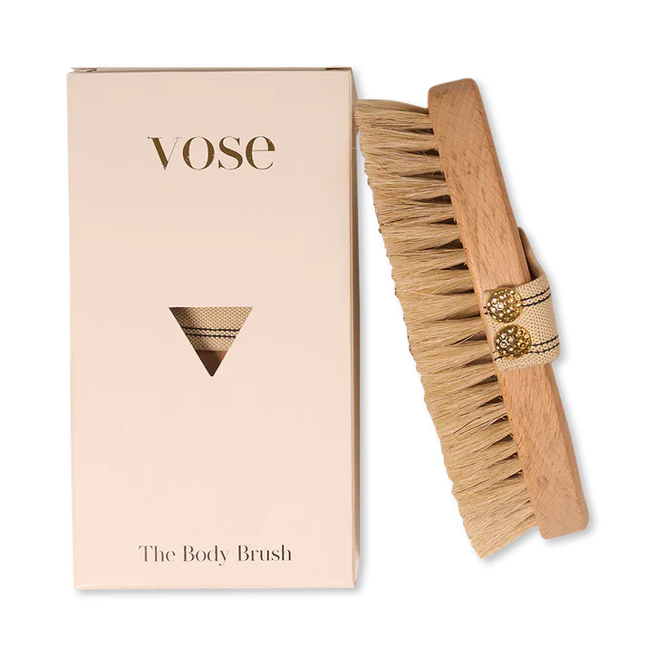 Vose 100% Horse Hair Dry Body Brush - Vanilla
