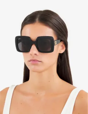 GUCCI GG0896S square-frame glass and acetate sunglasses detail 2