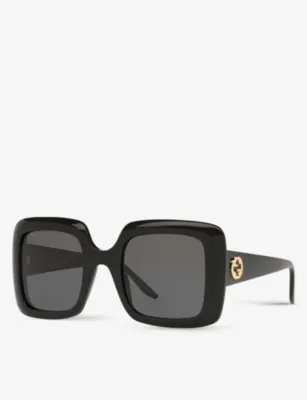 GUCCI GG0896S square-frame glass and acetate sunglasses detail 3