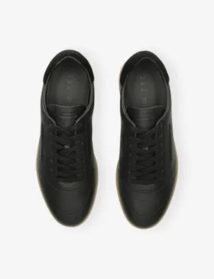 ERMENEGILDO ZEGNA 232 Grained Leather Trainers - EUR 41.5 / 7.5 UK MEN in BLACK, additional product view 2