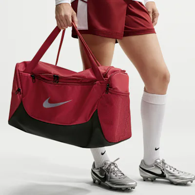 Nike Brasilia Training Duffel Bag (Small, 40L) - Tough Red/Black/Reflect Silver