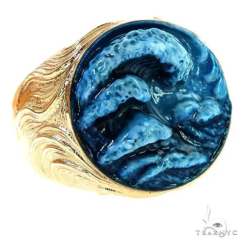 RINA - For Him FACTORY Enamel Wave Ring 68888 in Rose Gold / 10 – Ring