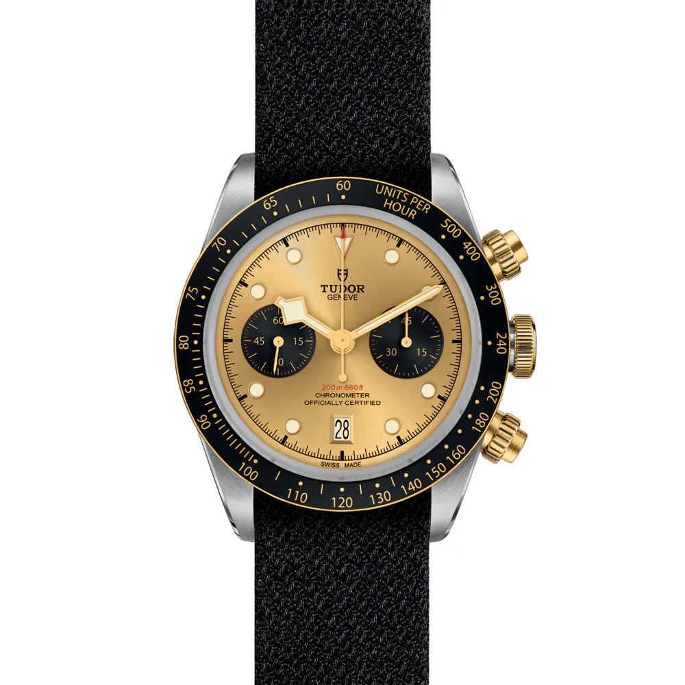 Tudor Black Bay Chrono S&G 41mm Steel Case Black Fabric Strap detail 2