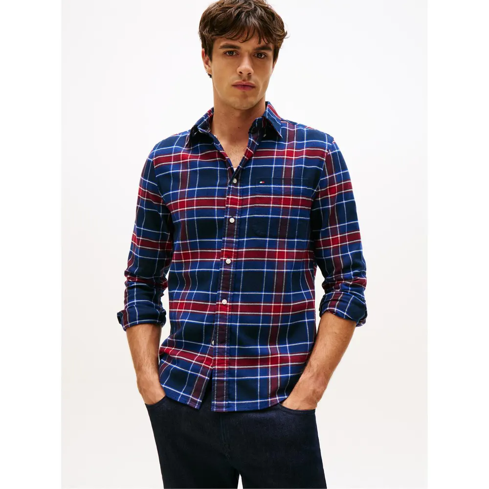Tommy Hilfiger Men's Tartan Check Long Sleeve Shirt detail 2
