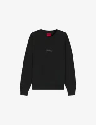 HUGO Brand-Embroidered Relaxed-Fit Cotton-Blend Sweatshirt