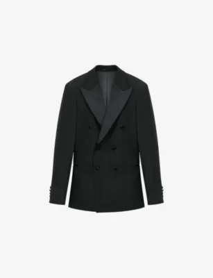 REISS Poker double-breasted stretch wool-blend jacket