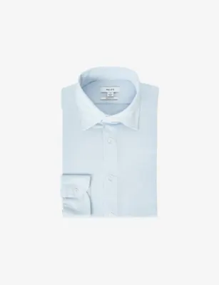 REISS Voyager Long-Sleeved Stretch-Woven Shirt - SOFT BLUE detail 3