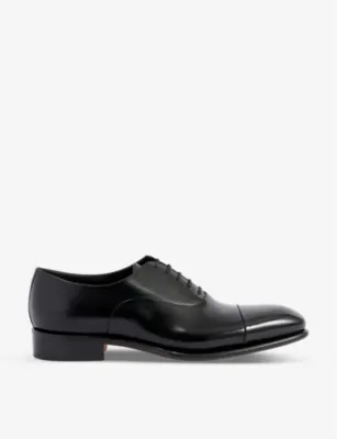SANTONI Carter cap-toe leather Oxford shoes - EUR 43 / 9 UK MEN in BLACK – Mens | Smart shoes | Oxford shoes