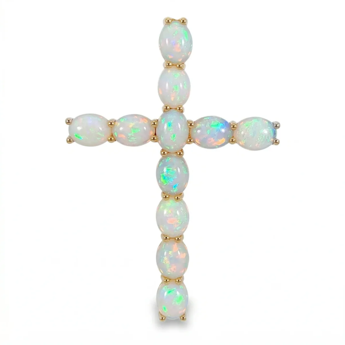 RINA - For Him CUSTOM Spiritual Opal Cross Pendant 71170 in Rose Gold – Pendant