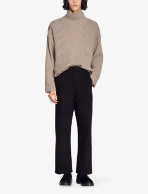 SANDRO Barrel-Leg Mid-Rise Denim Jeans detail 2