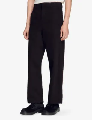 SANDRO Barrel-Leg Mid-Rise Denim Jeans detail 3