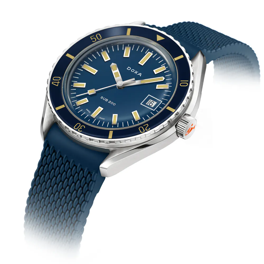 DOXA Sub 200 Caribbean 42mm Mens Watch in Blue, additional product view 2