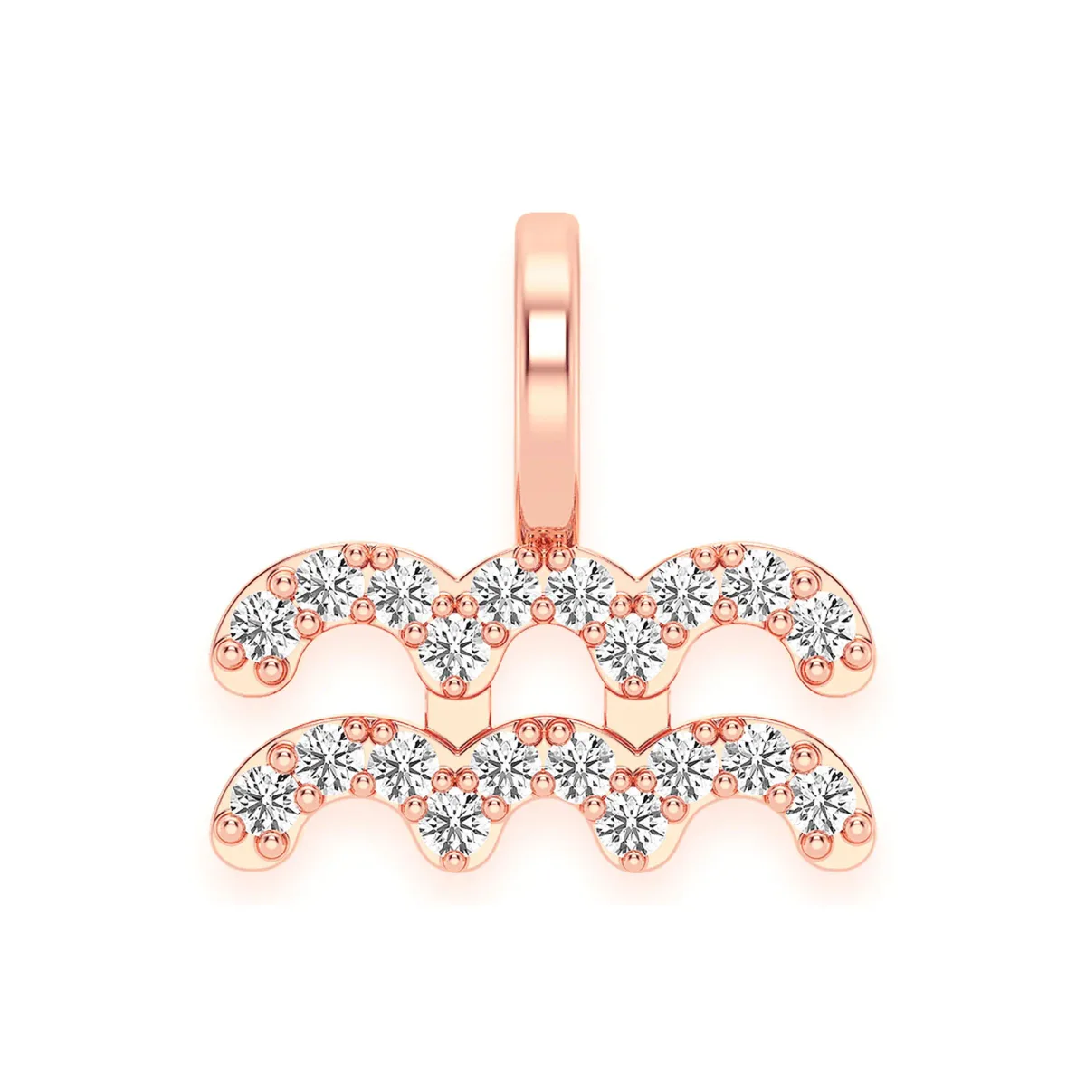For Him Astrology Zodiac Diamond Pendant in Aquarius / Rose Gold / Natural Diamond – Pendant