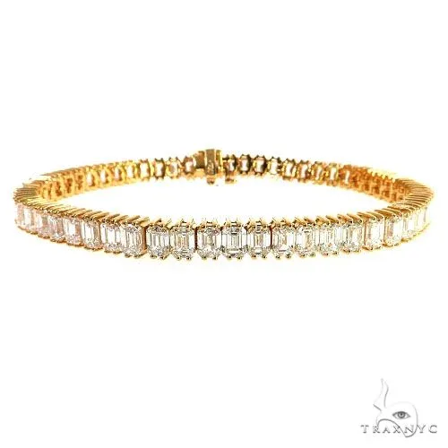 AHMED - For Him CVD 14K Gold Emerald-Cut Diamond Tennis Bracelet (Lab) 68611 in Rose – Bracelet
