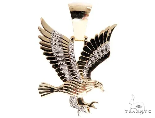 RINA - For Him CUSTOM Prong Diamond Wild Eagle Pendant 64139 in Rose Gold – Pendant