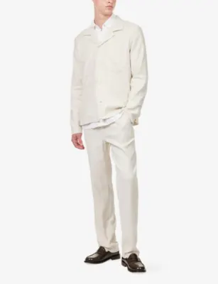 PAIGE Latigo Spread-Collar Woven Jacket in Fossil Herringbone, additional product view 2