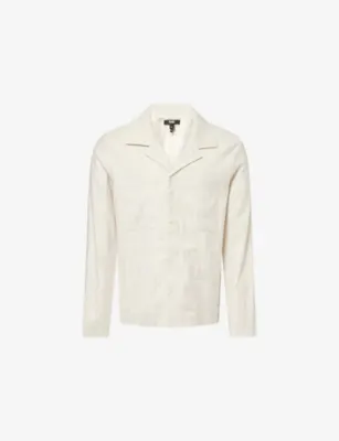 PAIGE Latigo Spread-Collar Woven Jacket in Fossil Herringbone – Mens | Coats & jackets | Lightweight
