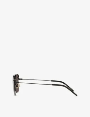 SAINT LAURENT SL 422 Round-Frame Metal Sunglasses in BLACK, additional product view 3